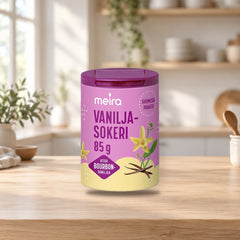 Meira Vanilla Sugar 85g – product photo on a table