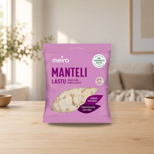 Meira Almond Flakes 140g – product photo on a table