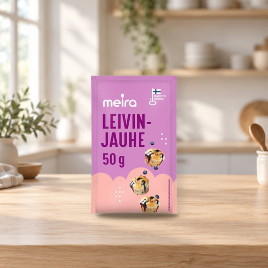 Meira Baking Powder 50g – product photo on a table