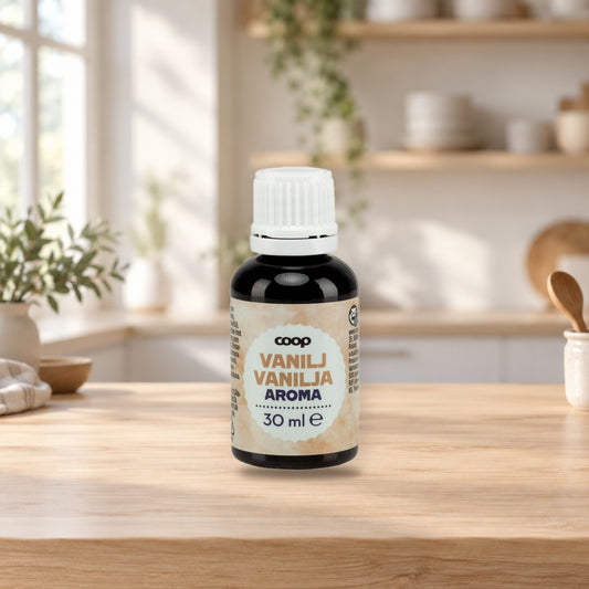 Coop Vanilla Flavoring 30ml – product photo on a table