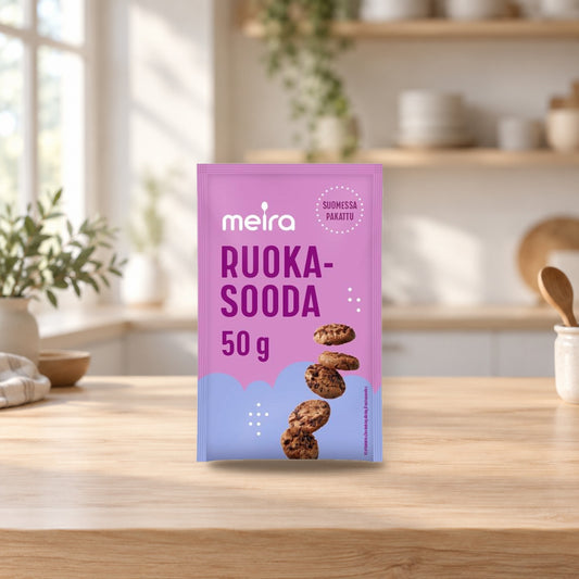 Meira Baking Soda 50g – product photo on a table