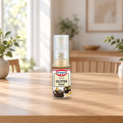 Dr. Oetker Gold Glitter Spray 4g for Cake Decoration – product photo on a table