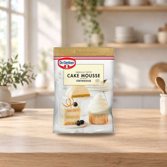 Dr. Oetker Vanilla Cake Mousse Powder 130g – product photo on a table