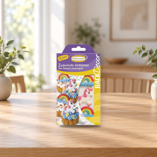 Cake Decoration Unicorns Sugar Decorations 17g – product photo on a table