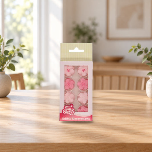 FunCakes Edible Decoration. Pink Flower Assortment – product photo on a table