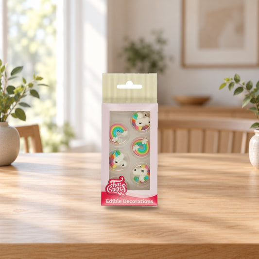 FunCakes Edible Decoration. Unicorns 12pcs – product photo on a table