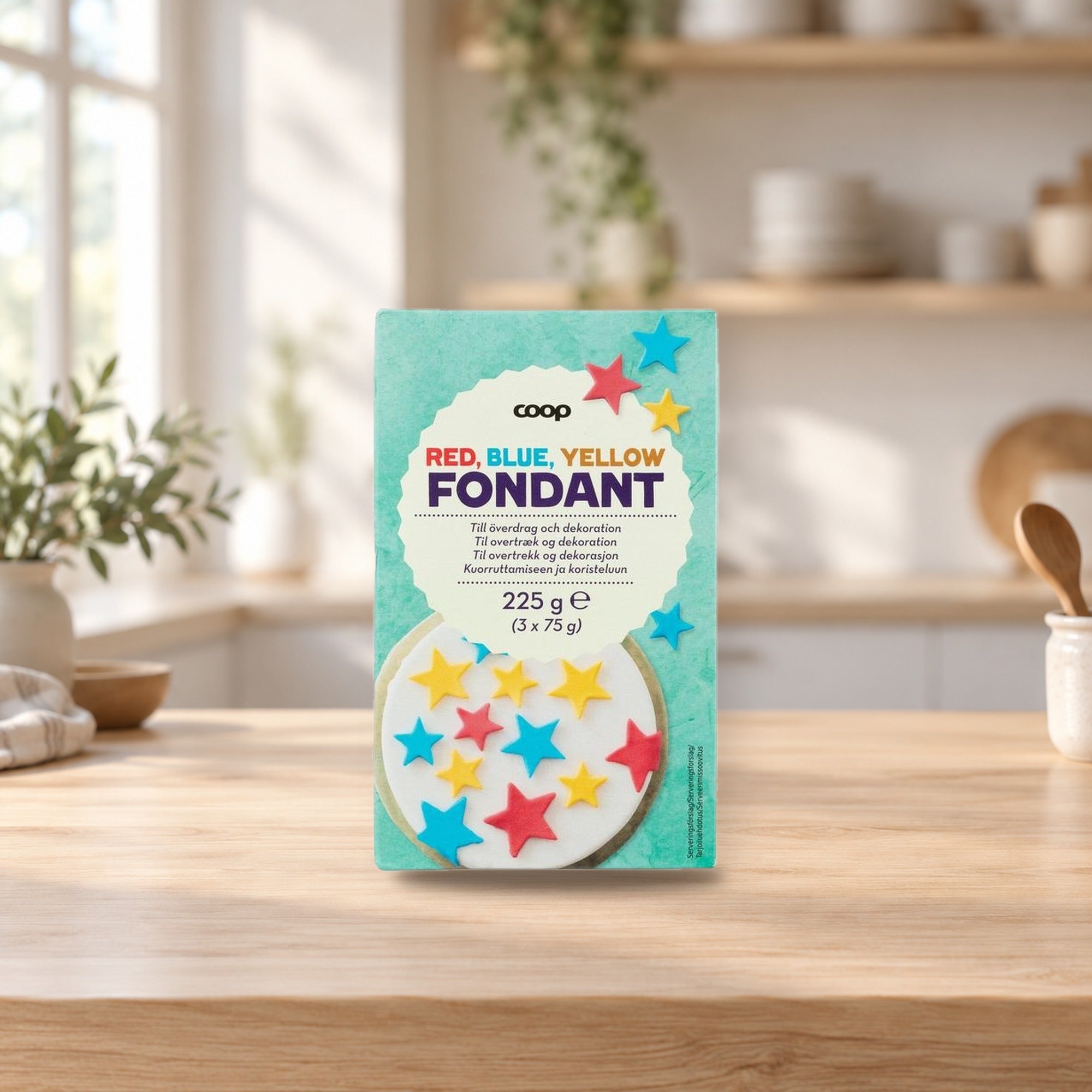 Coop Sugar Paste 225g – product photo on a table