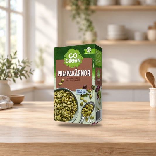 GoGreen Pumpkin Seeds 300g – product photo on a table
