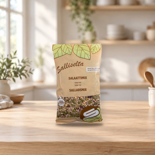 Sallinen Salad Mix 400g – product photo on a table