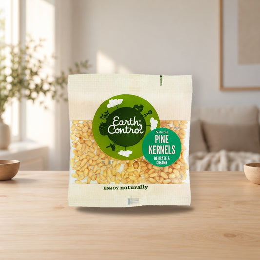 Earth Control Pine Nuts 30g – product photo on a table