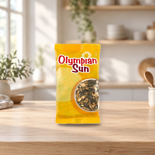 Olympian Sun Toasted Mix 100g – product photo on a table