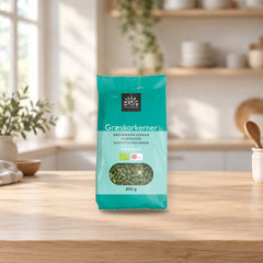 URTEKRAM Organic Pumpkin Seeds 200g – product photo on a table