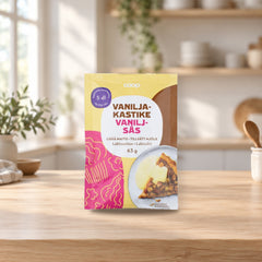 Coop Vanilla Sauce Mix 63g – product photo on a table
