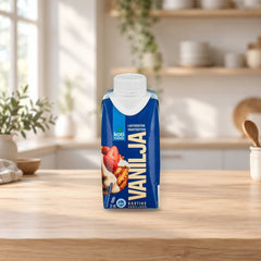 Lactose-Free Whippable Vanilla Sauce 200 ml – product photo on a table