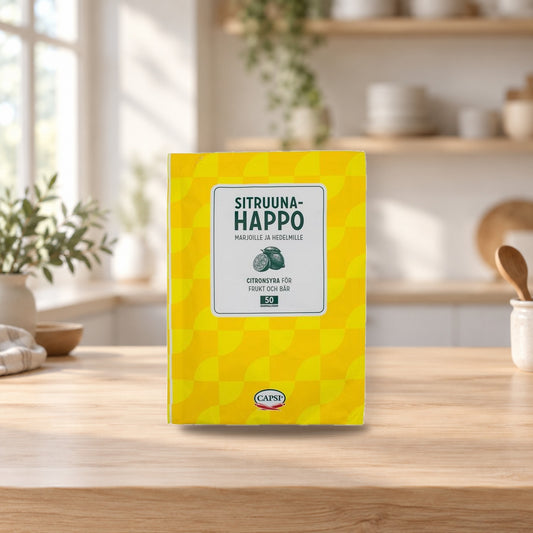 Capsi Citric Acid 50g – product photo on a table