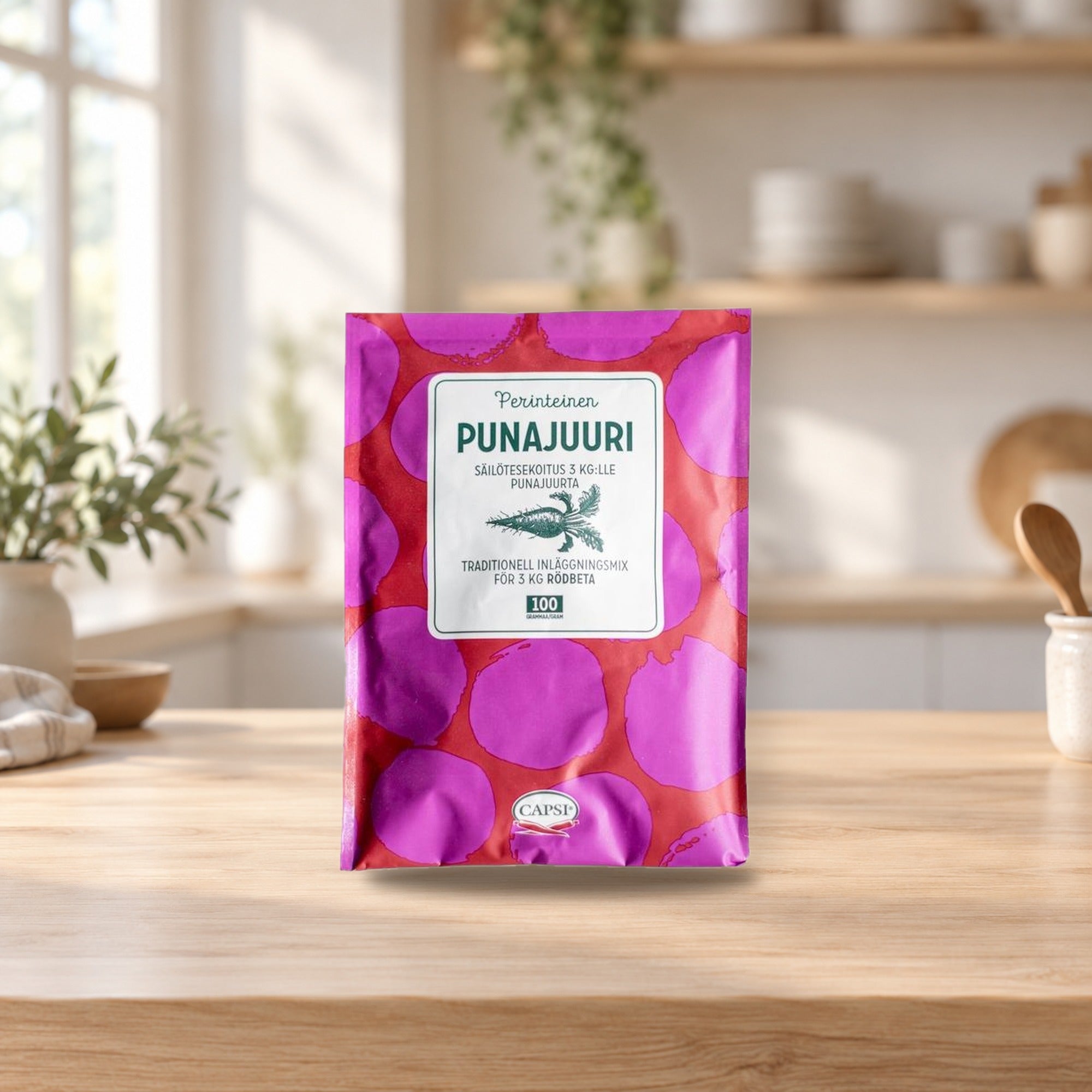 Capsi Beetroot Preserving Mix 100g – product photo on a table