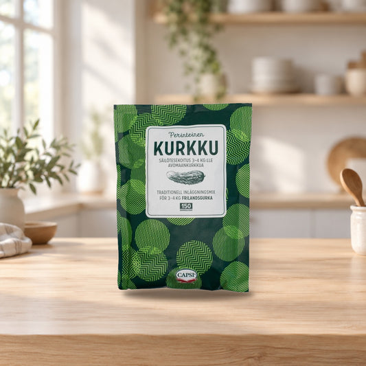 Capsi Cucumber Preserving Mix 150g – product photo on a table