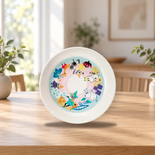 Moomin Meadow Deep Plate – product photo on a table