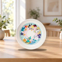 Moomin Meadow Deep Plate – product photo on a table
