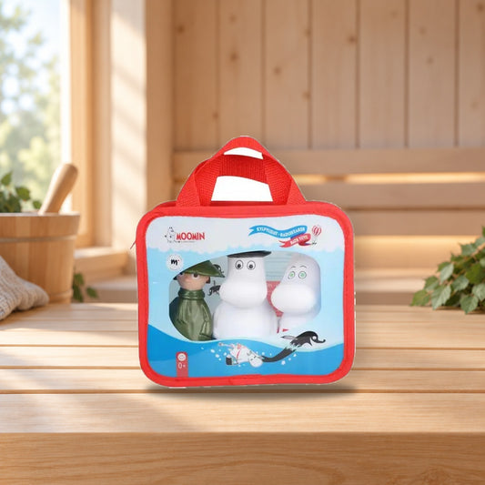 Moomin Bath Toy Set – product photo on a table