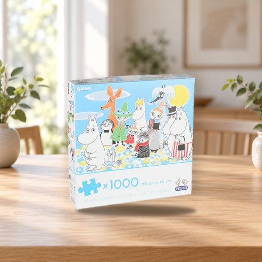 🧩 Martinex Moomin Puzzle 1000 Pieces – Finnish Design (Storybook Scene – product photo on a table