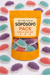 SÖPÖSÖPÖ Scandinavian Treat Pack – Haribo Berry Clouds – 150g Nordic Candy Bag – Soft Layered Berry Foam, Strawberry Blueberry Cloudberry – Made in Finland soposopo Pack