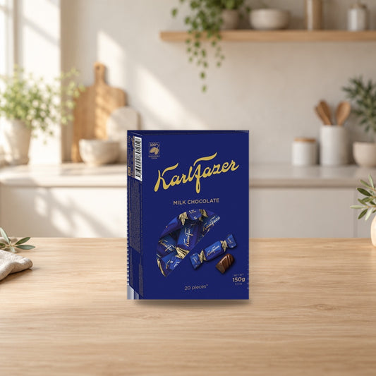 Karl Fazer Milk Chocolate 1 Box 150g – product photo on a table