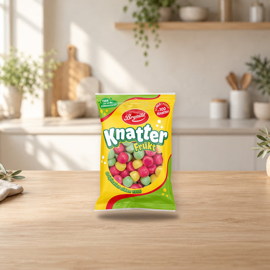 Brynild Knatter Fruit Flavoured Candy Mix 1 pack × 80g – product photo on a table
