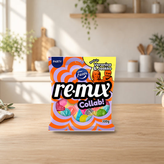 Fazer Remix Collab Candy Mix Bag 300 g – product photo on a table