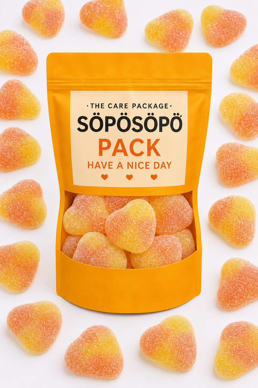SÖPÖSÖPÖ Scandinavian Treat Pack – Peach Gummy Candy – 150g Nordic Candy Bag – Soft Peach-Shaped Gummies with Real Juice, Gluten & Lactose Free – Made in Finland soposopo Pack