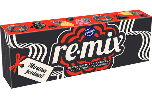 Fazer Remix Black Christmas Candy Box 430g | Assorted Salmiac Licorice