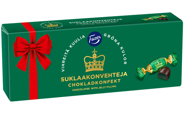 Fazer Green Balls (Vihreitä Kuulia) Pear Marmalade Chocolate Pralines 