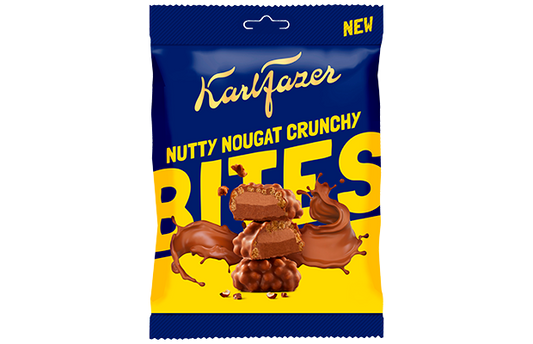 Fazer Karl Fazer Nutty Nougat Crunchy Bites 94 g Bag | Milk Chocolate