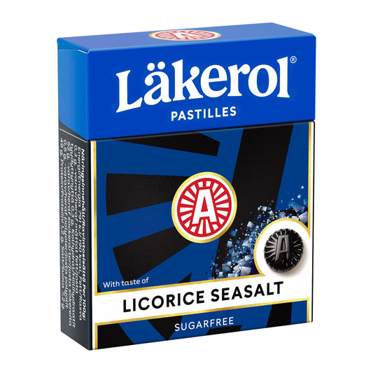 Cloetta Läkerol Seasalt- Sugar Free Licorice Pastille 25g – product photo