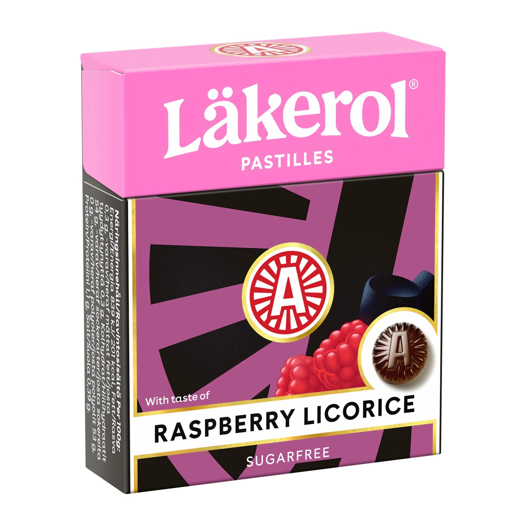 Cloetta Lakerol Raspberry Licorice Caramel Pastilles 25g – product photo