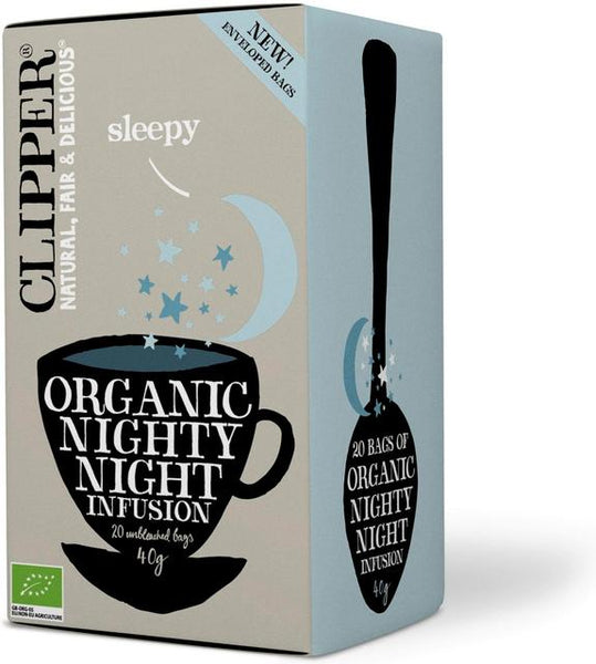 Clipper Nighty Night. Organic Herbal Infusion with Orange Flavor Chamomile and Lemon Balm 20 bags  Tea 1 Box of 40g 1.4oz