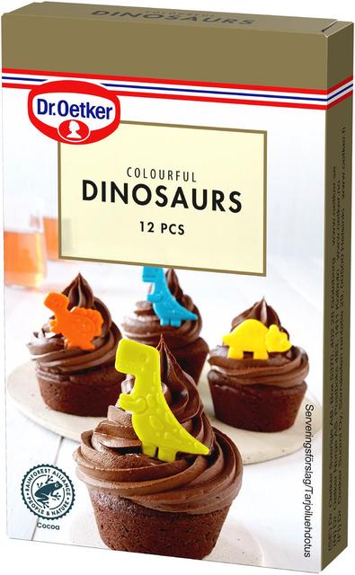 Dr. Oetker Colourful Dinosaurs Decorative Shapes 12pcs | Soposopo