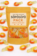 SÖPÖSÖPÖ Scandinavian Treat Pack –  Fruit Pacifiers Gummies – 150g Nordic Candy Bag – Soft Fruity Foam Candy – soposopo pack