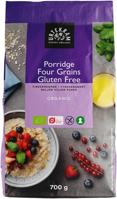 URTEKRAM Organic Gluten-Free Four-Grain Porridge 700 g | Soposopo