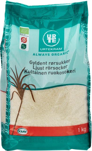 URTEKRAM Organic Golden Cane Sugar 1kg | Soposopo