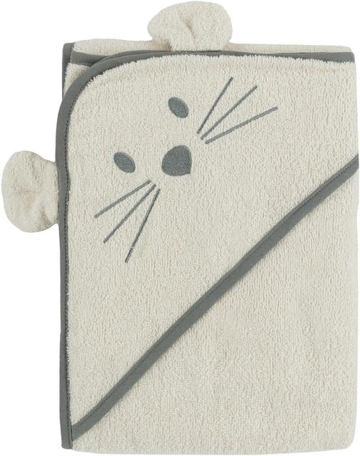 Ciraf hooded towel Mouse 100x100 cm natural white