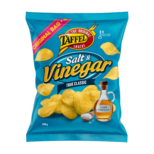 Taffel  Salt & Vinegar flavored chips 1 Pack of 145g 5.1oz