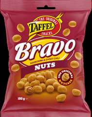 Taffel Bravo Nuts sour cream & sweet chili coated peanuts 1 Pack of 150g 5.3oz