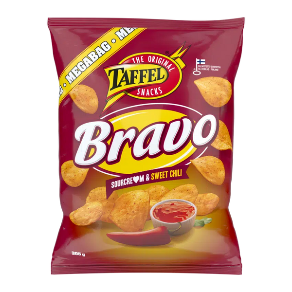  Taffel Bravo sour cream & sweet chili flavored chips 1 Pack of 305g 10.8oz