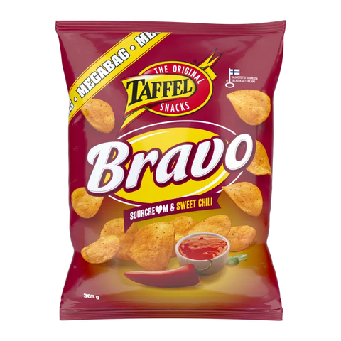  Taffel Bravo sour cream & sweet chili flavored chips 1 Pack of 305g 10.8oz