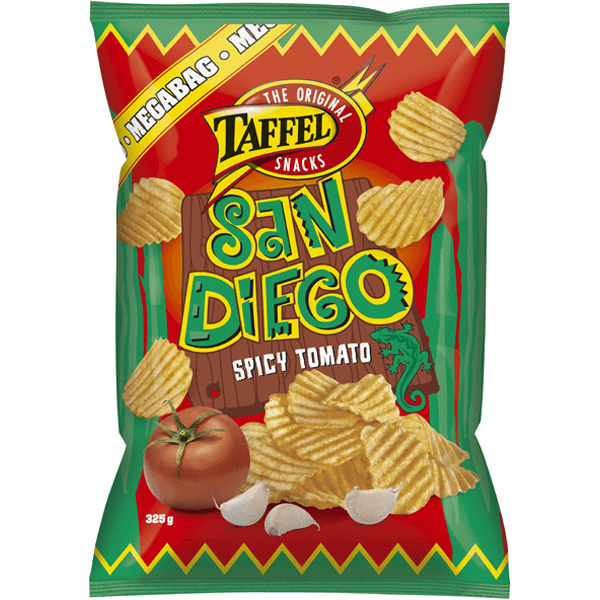 Taffel San Diego spicy tomato flavored chips 1 Pack of 325g 11.5oz | Soposopo