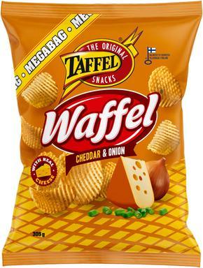  Taffel Waffel cheddar & onion flavored chips 1 Pack of 305g 10.8oz