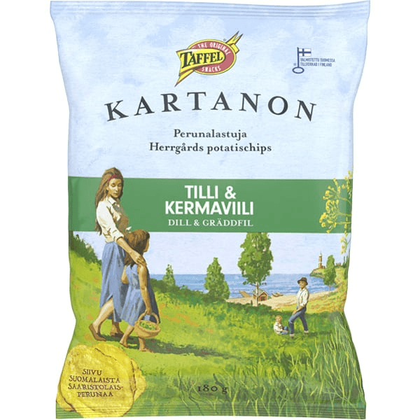 Taffel Kartanon dill & sour cream Snacks 1 Pack of 180g 6.3oz