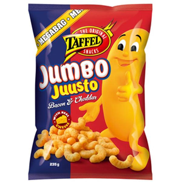 Taffel Jumbo Cheese bacon & cheddar flavored cheese Snacks 1 Pack of 235g 8.3oz