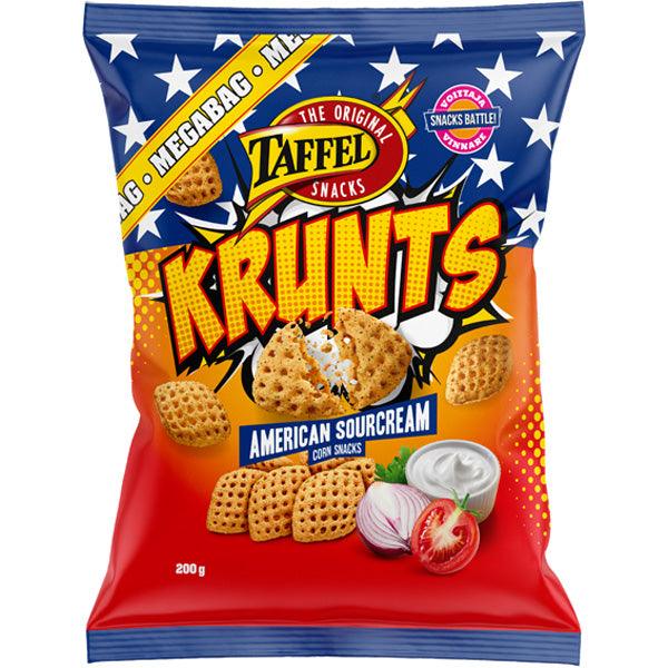 Taffel Krunts American sour cream flavored corn chips 1 Pack of 200g 7.1oz